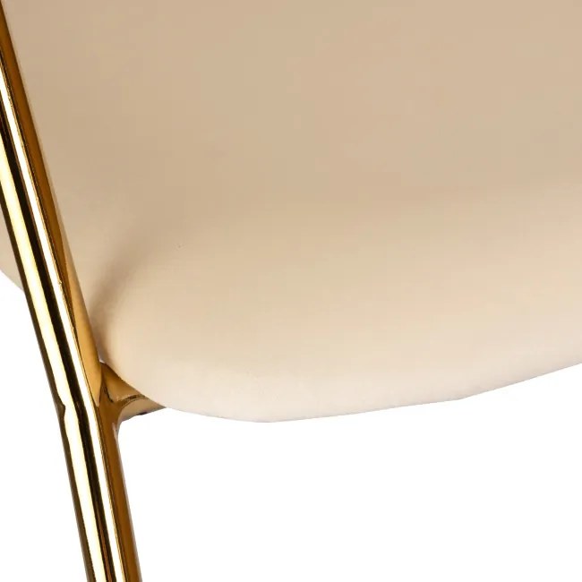 Jedálenská stolička COLIN zamatová, zlatá / béžová