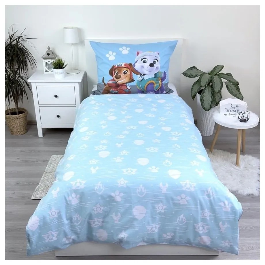 Modré bavlnené detské obliečky na jednolôžko 140x200 cm Paw Patrol – Jerry Fabrics