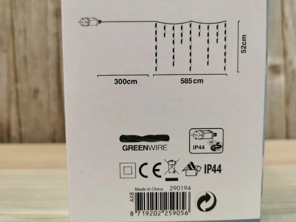 vianočné osvetlenie padajúci dážď chladná biela/180/ W,INT/OUT 6m