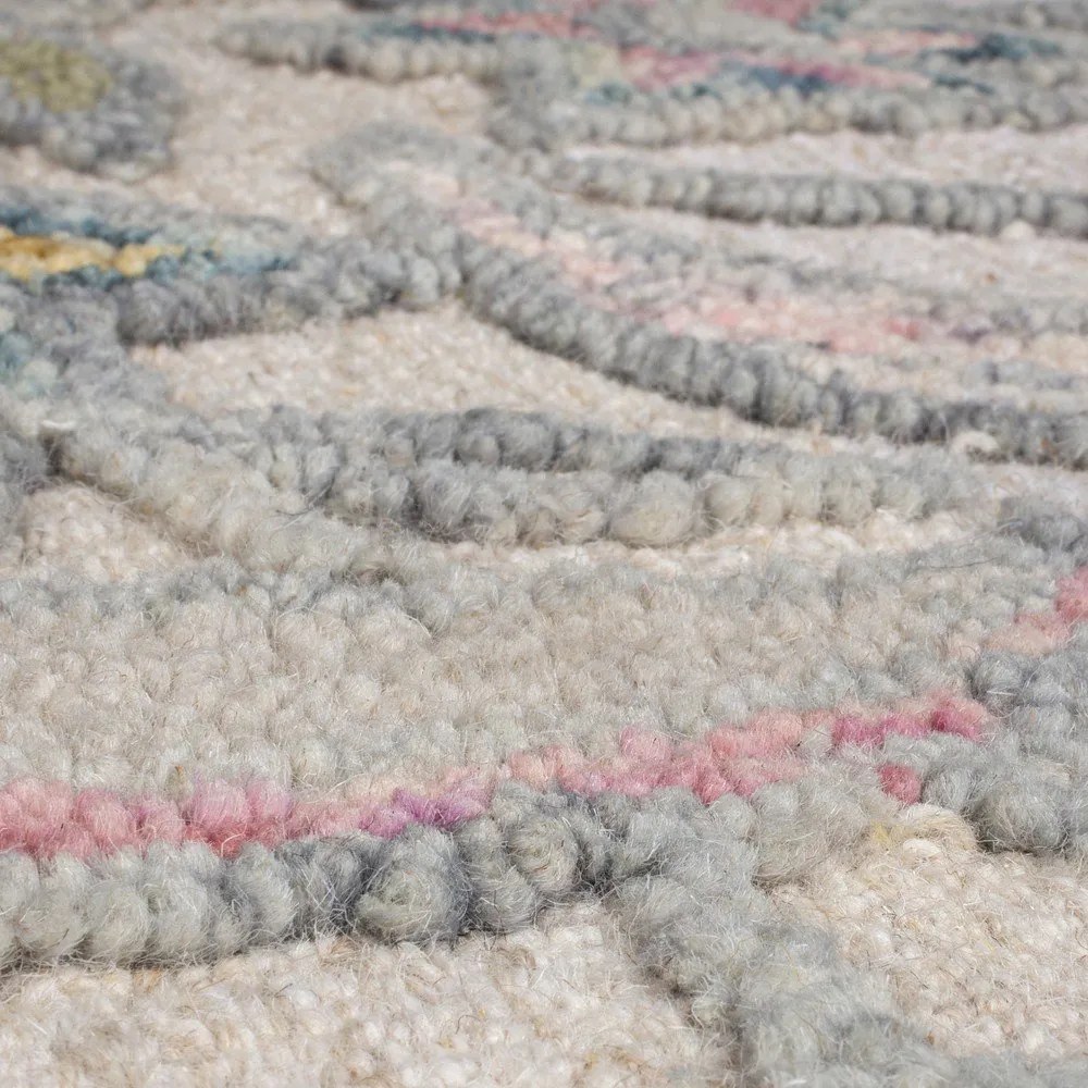Krémový ručne tkaný vlnený koberec 200x290 cm Tania Floral – Flair Rugs