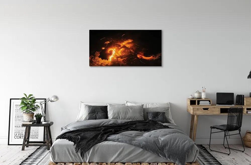Obraz canvas ohnivý drak 140x70 cm