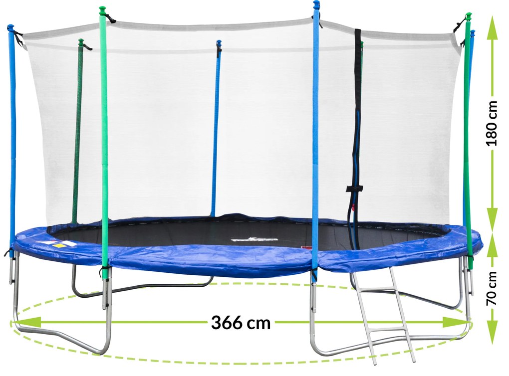 Trampolína Jumper 366 cm - čierna / modrá