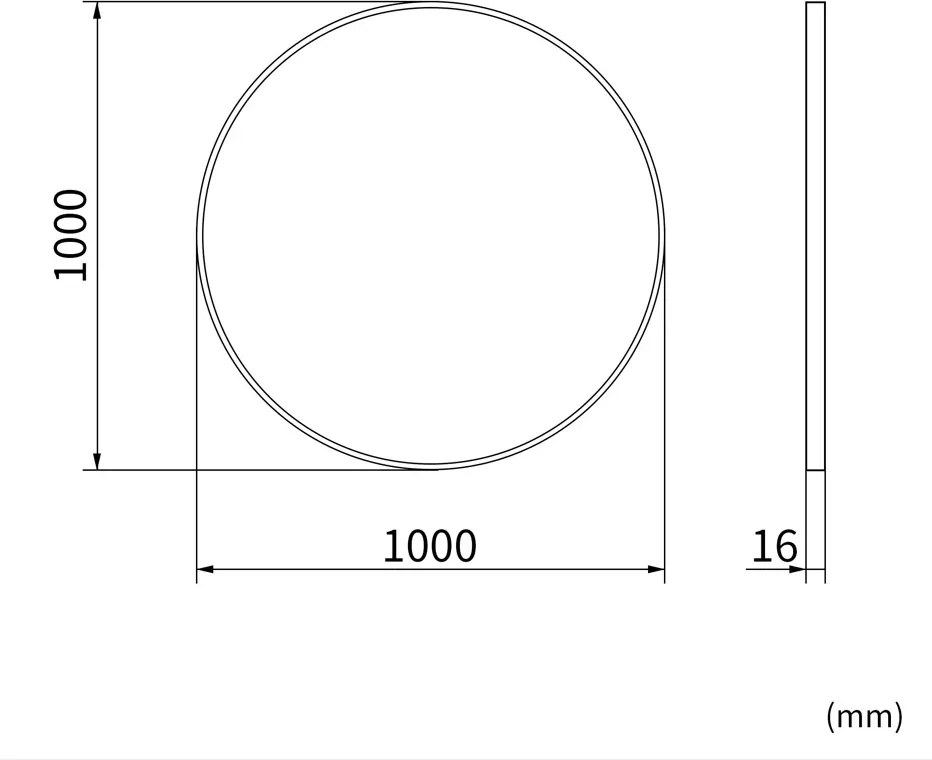 Erga Round, okrúhle zrkadlo 100cm, zlatý rám, ERG-V01-ROUND-1010-GD