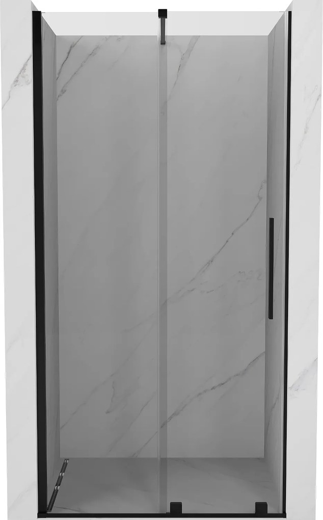 Mexen Velar, posuvné dvere do otvoru 75x200 cm, 8mm číre sklo, čierny matný profil, 871-075-000-01-70