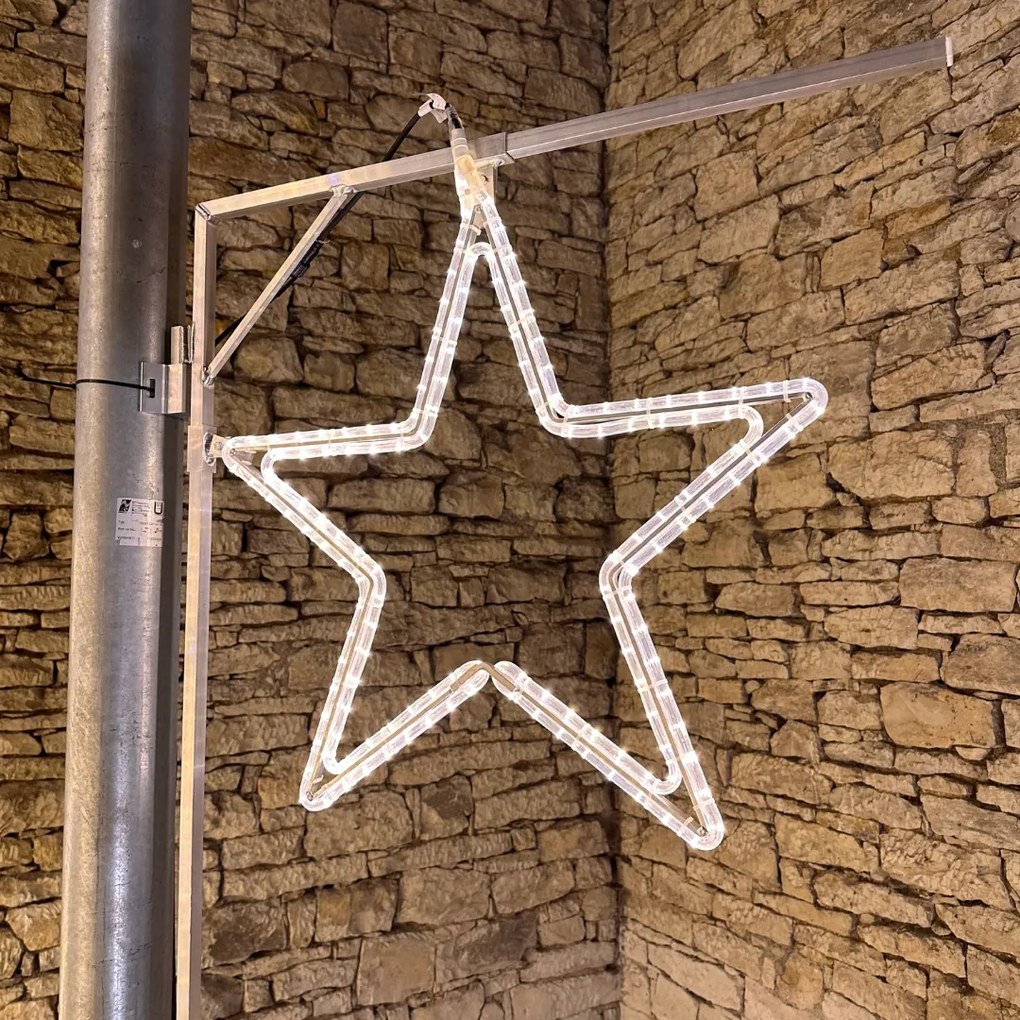 DECOLED LED světelná hvězda, sada na VO, 74 cm, teple bílá