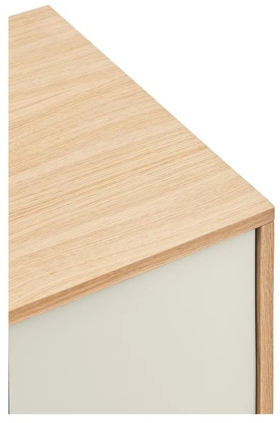 Krémovobiela komoda v dubovom dekore Teulat Yoko, šírka 180 cm