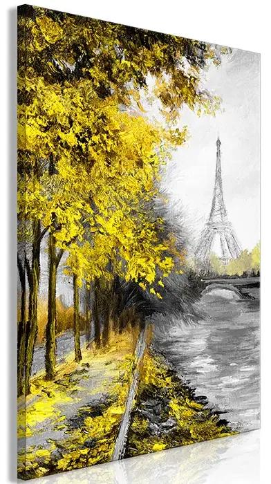 Artgeist Obraz - Paris Channel (1 Part) Vertical Yellow Veľkosť: 20x30, Verzia: Premium Print