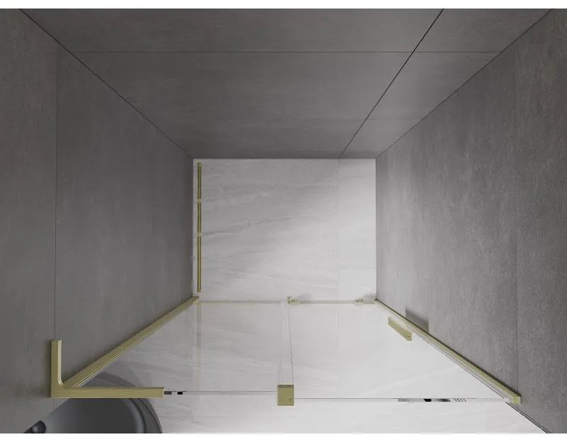 Mexen Velar L, posuvné sprchové dvere do otvoru 100 cm, 8mm číre sklo, zlatá matná, 871-100-003-01-55