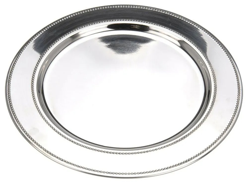 Dekoračný kovový podnos Chrome (fi) 33 cm