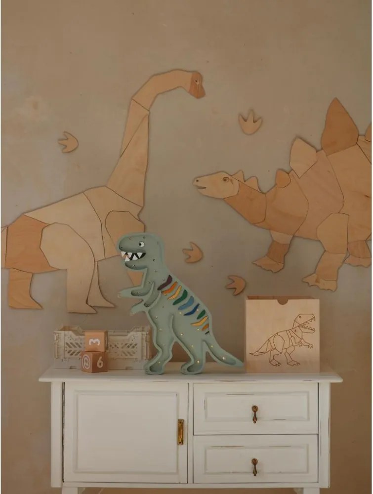 Drevená nástenná dekorácia Origami Stegosaurus – dinosaurus do detskej izby M