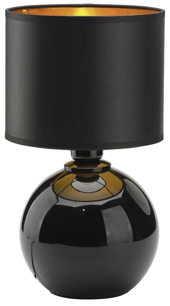 TK-LIGHTING Stolná moderná lampička PALLA, 1xE27, 60W, guľatá, čiernozlatá