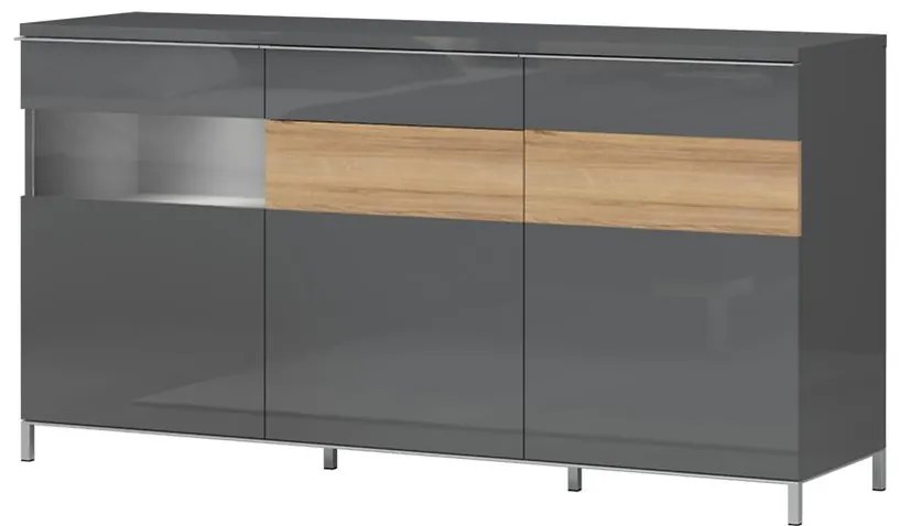 Komoda Onyx K170-3KS1F/ON lakované anthracite/pacific walnut