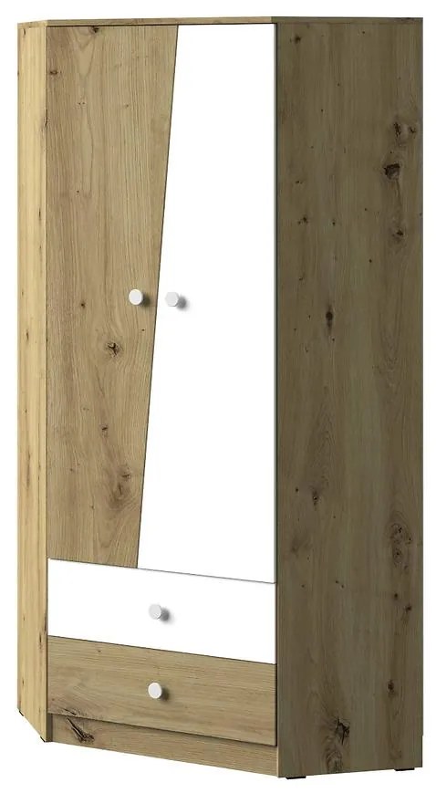 Skriňa rohová Nero 02 87 – Biely Mat