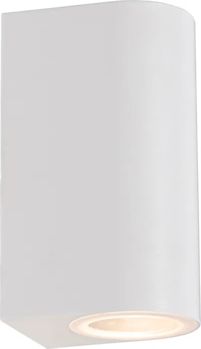 Moderná vonkajšia nástenná lampa biela plastová oválna 2-svetlá - Baleno