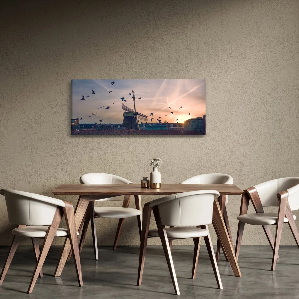 Obraz veterného mlyna (120x50 cm)
