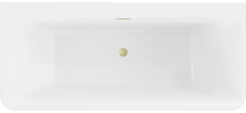 Mexen Volta, voľne stojaca nástenna vaňa 170 x 75 cm, biela-čierna, zlatý matný prepad, 51131707575-55