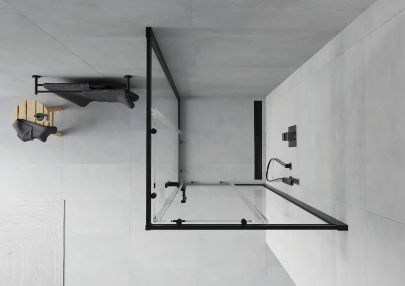 Mexen Rio štvorcová sprchová kabína 90 x 90 cm, transparentná, čierna - 860-090-090-70-00
