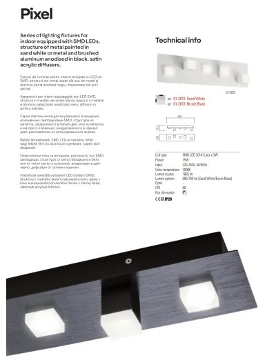 Redo 01-2016 - LED Stropné svietidlo PIXEL LED/48W/230V 3000K 45x45 cm biela