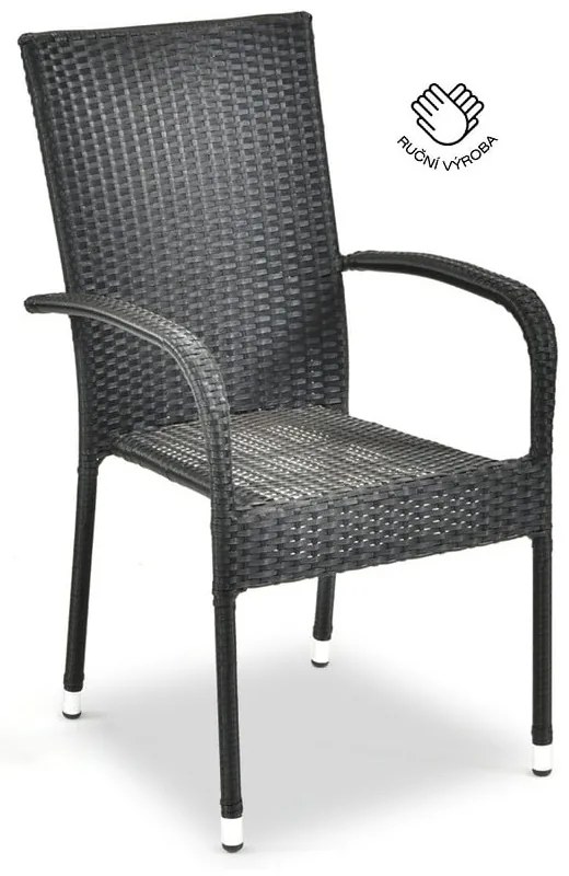 Čierna záhradná stolička z umelého ratanu Bonami Essentials Paris