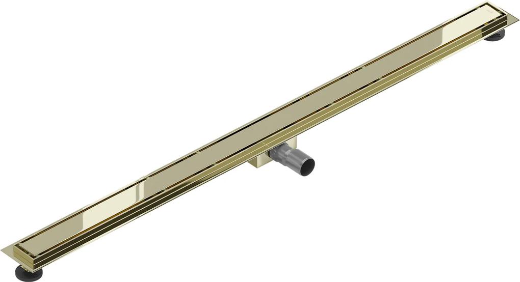 Mexen Flat nerezový sprchový žľab 140 cm vzor M13, 2v1, zlatá, 1510140