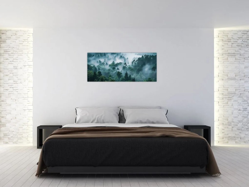 Obraz - Les v hmle (120x50 cm)