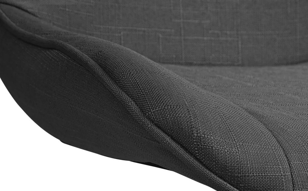 Barová stolička Vonore - látka, čierny rám - Tmavo sivá