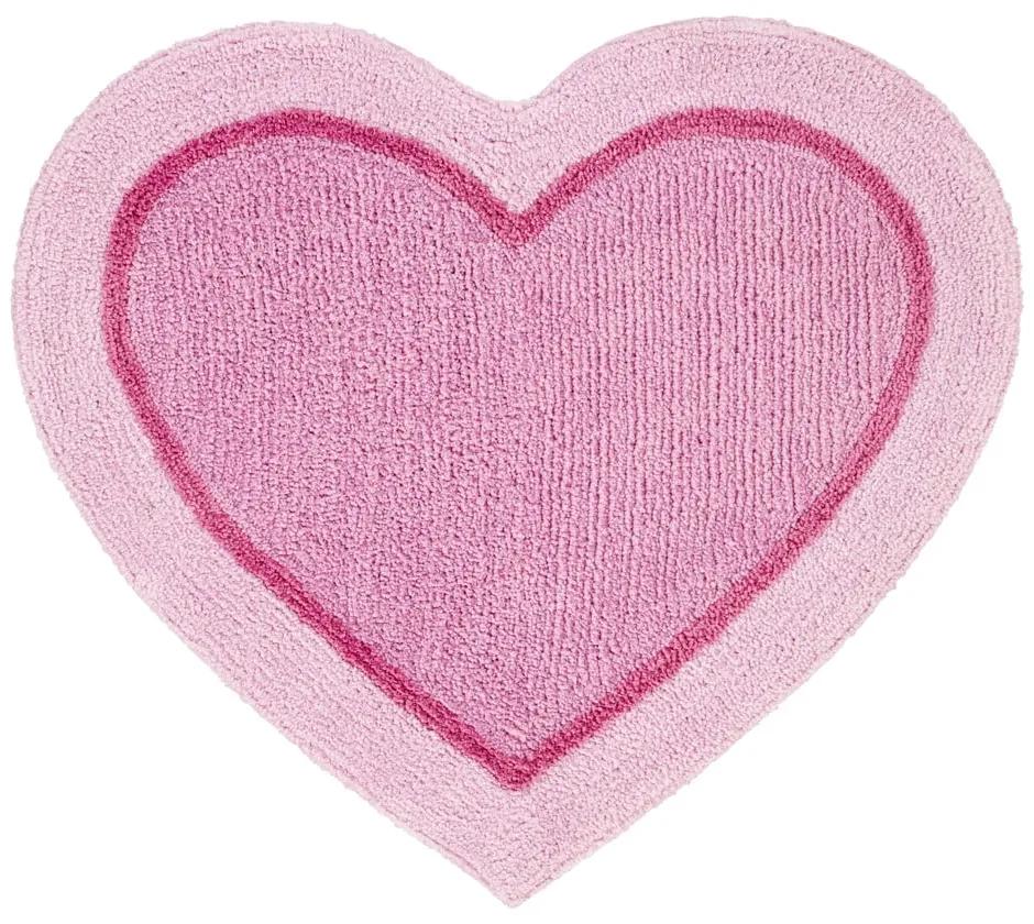 Ružový detský koberec v tvare srdca Catherine Lansfield, 50 x 80 cm