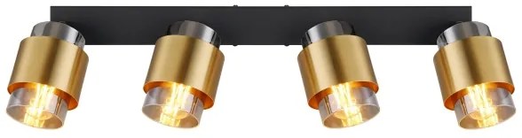 Globo 15560-4 - Bodové svietidlo MILLEY 4xE27/40W/230V čierna/mosadz