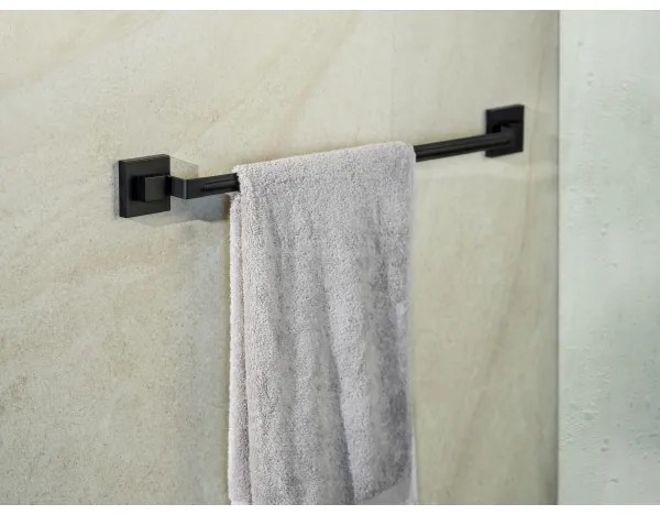 WENKO 71445800 - Tyč na uteráky VACUUM-LOC QUADRO ED 60,5x6 cm čierna