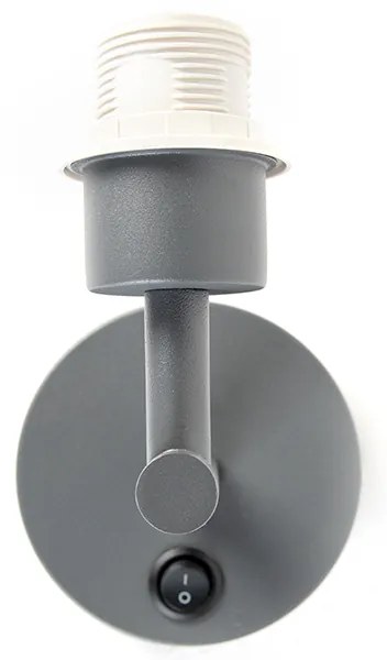 Moderná nástenná lampa tmavosivá 1-svetlo s vypínačom - Combi