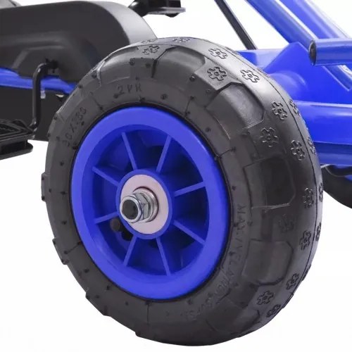 vidaXL Detská šľapacia motokára s pneumatikami, modrá-