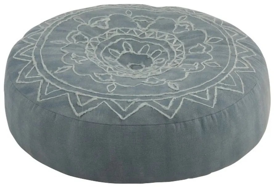 Modrý guľatý ottoman / puff Edge - Ø 60 * 20cm