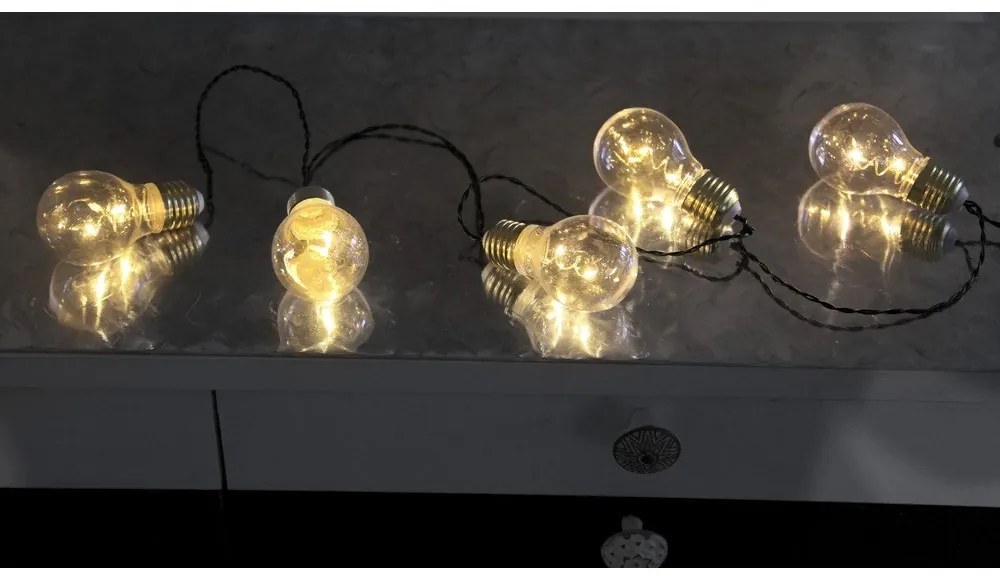 Biela svetelná LED reťaz Star Trading Bulbs In Love, dĺžka 1 m