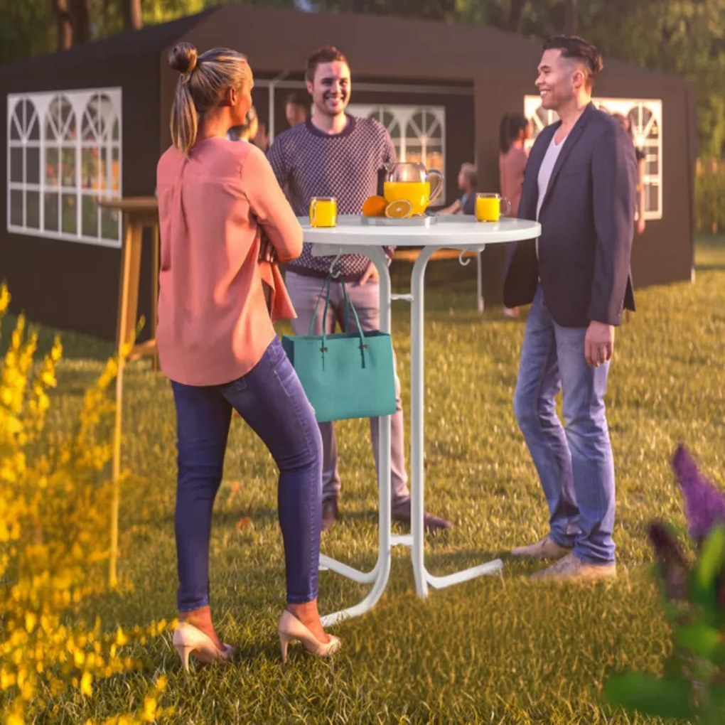 Barový stôl RAUL sklápateľný 110x80cm, biela Casaria