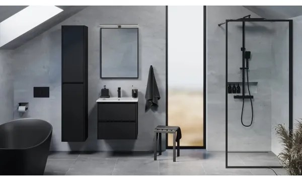 Kúpeľňová skrinka s umývadlom MOLDE 60 cm čierna