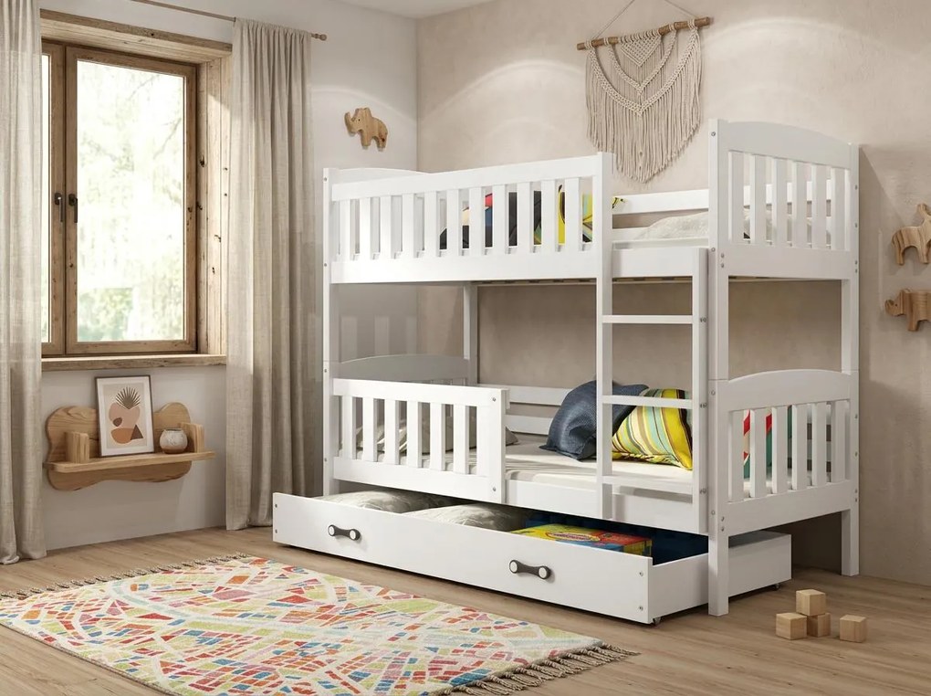 Poschodová posteľ KUBO 200x90 | biela