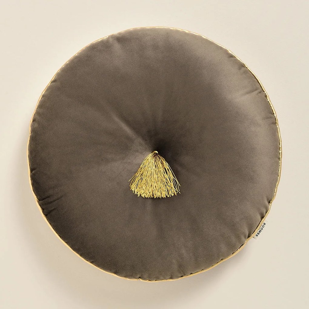 Room99 Dekoračný vankúš Okrúhly Allure 45 cm Velvet Farba: Horčicová