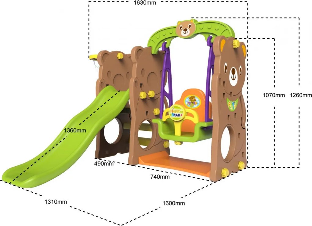 Záhradná šmykľavka 3v1 RAMIZ CHD-161- hnedá