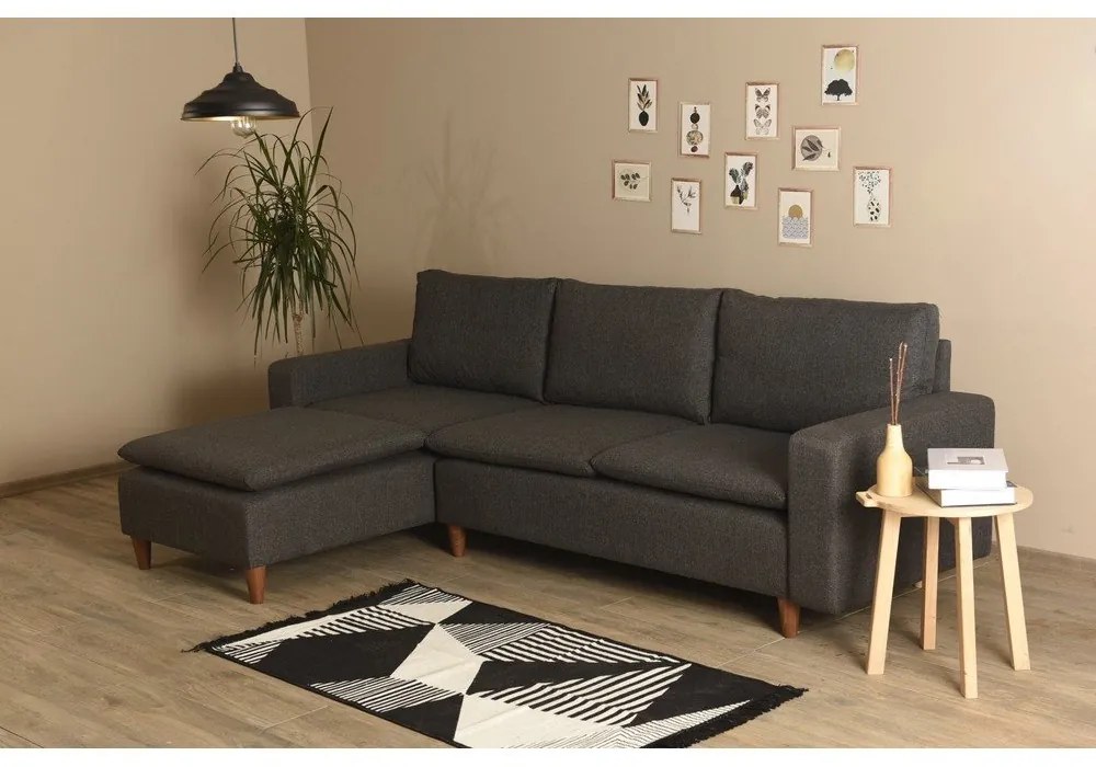 Sivá rohová pohovka (ľavý roh) Lungo – Balcab Home