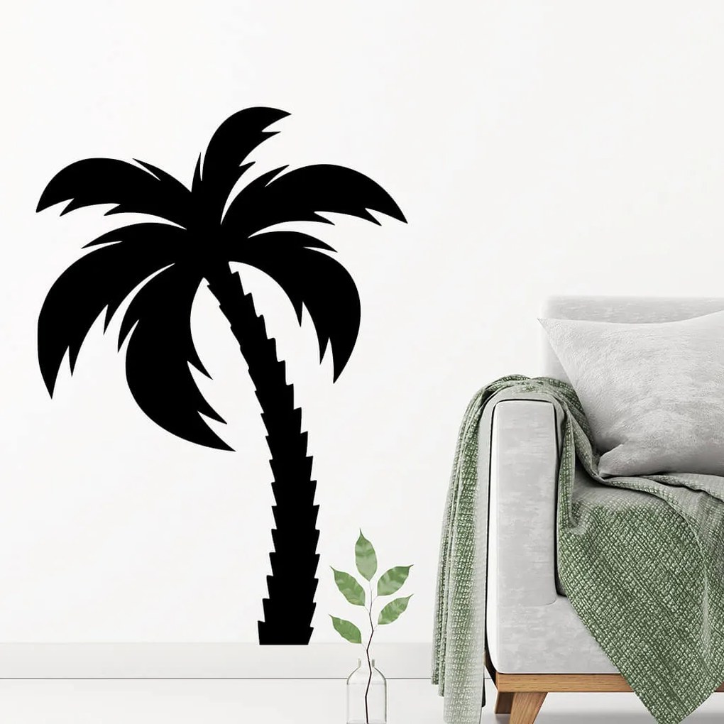 Veselá Stena Samolepka Palma Farba: červená, Veľkosť: 80 x 55 cm