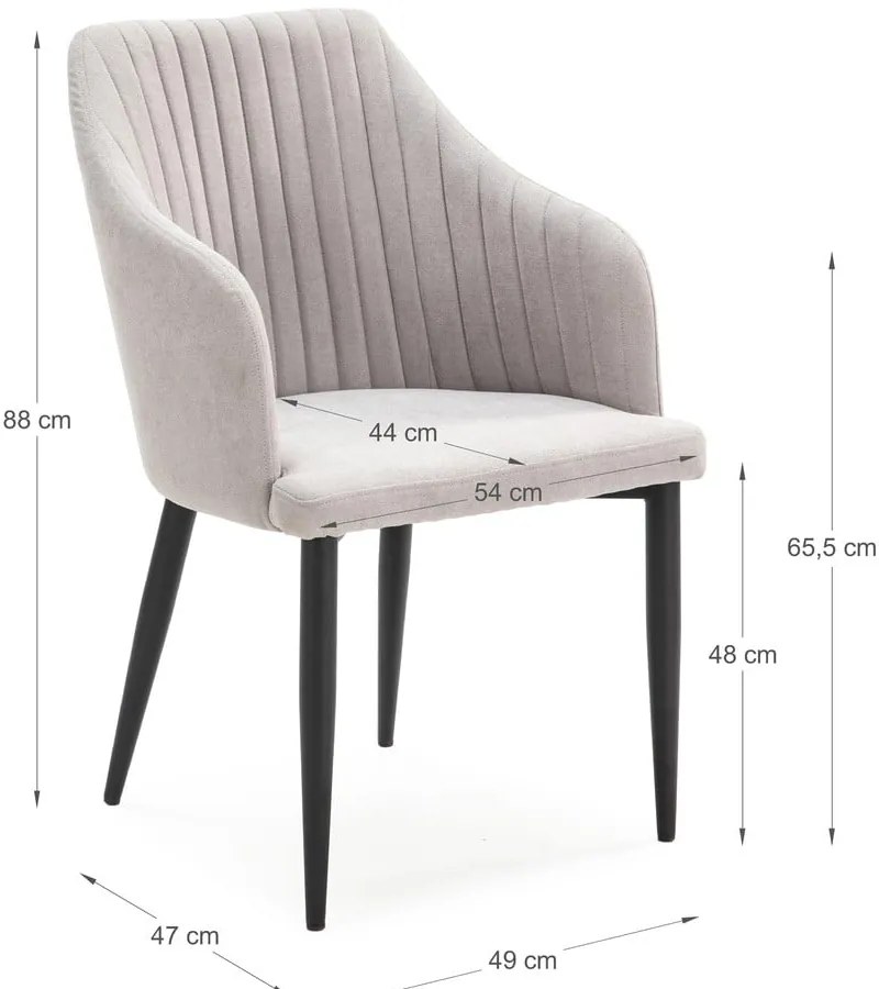 Svetlosivé čalúnené jedálenské kreslá v súprave 2 ks Nadi – Marckeric