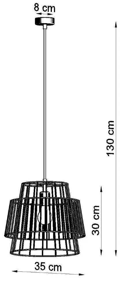 Závesné svietidlo Gate, 1x biele drôtené tienidlo