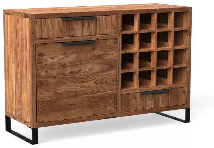 furniture-nabytek.cz - Masívna komoda Sydney z akácie, lakovaná, hnedá – 126×45×84 cm