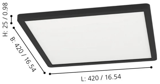Eglo 900094 - LED RGBW Stmievateľné stropné svietidlo ROVITO-Z LED/16,5W/230V čierna