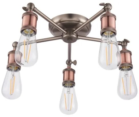 Endon 76336 - Bodové svietidlo HAL 5xE27/40W/230V matný chróm/medená