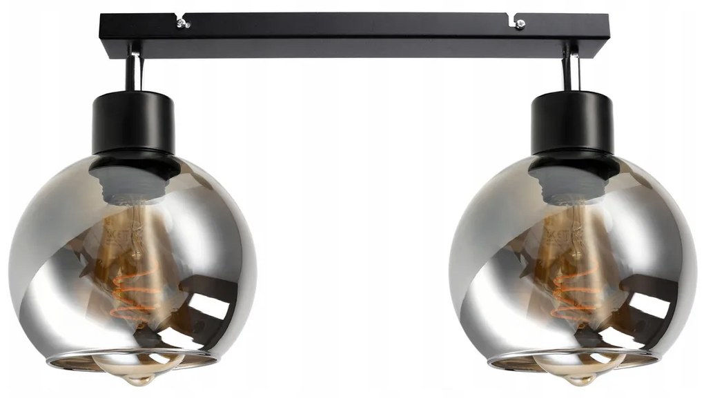 BERGE Sklenená LED stropná lampa 2xE27 - dymová guľa