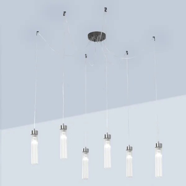 Kolarz 6009.30660 - Luster na lanku RAGGIO 6xE14/25W/230V pavúk matný chróm