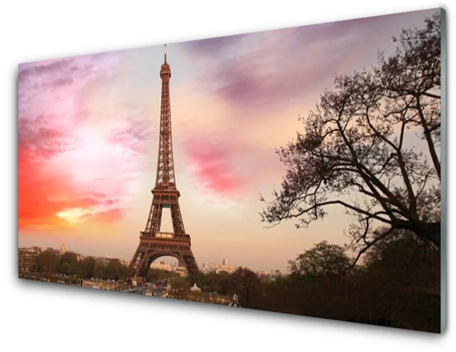 Nástenný panel  Eiffelova veža architektúra 140x70cm