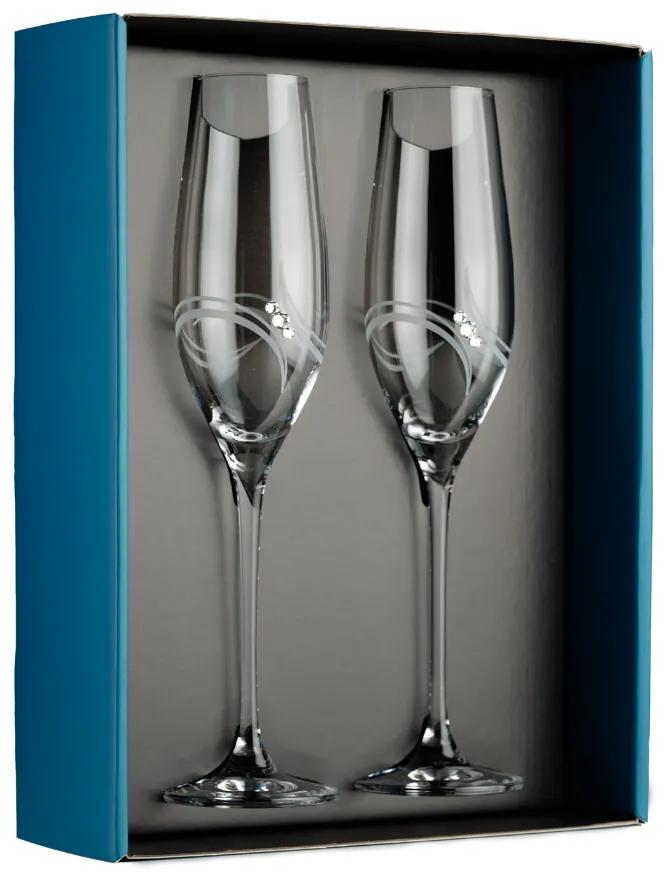 Element poháre na šampanské Apollo s kryštálmi Swarovski 210 ml 2KS