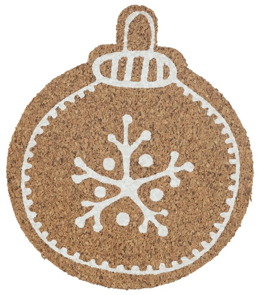 Altom Korková podložka pod hrnček Christmas tree bauble 10,7 x 10 x 0,3 cm, sada 6 ks